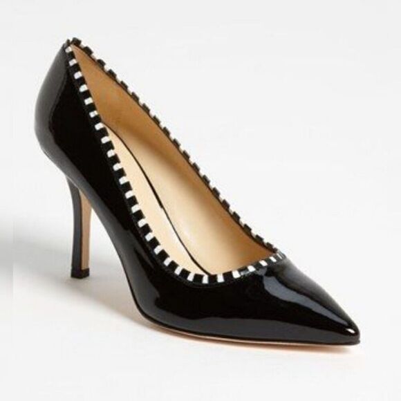 Kate Spade New York Patent Leather Pointed Toe Pina Pumps Black Women's Size 10B - Picture 1 of 8
